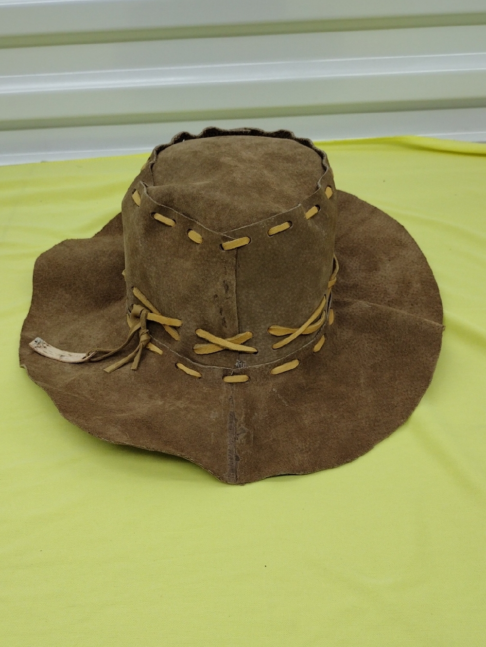 American indian Handcrafted Leather Hat. Listed In Men.